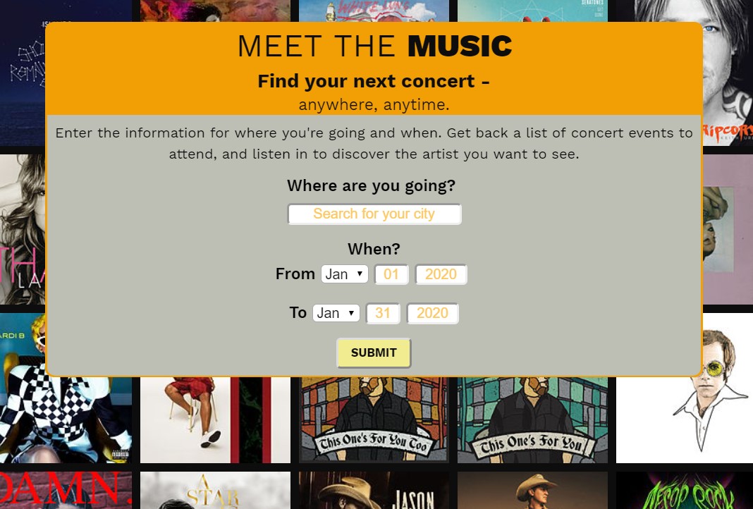 Meet the Music Landing Page